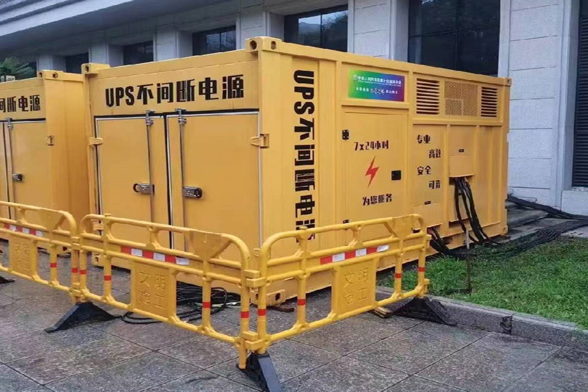 溪湖发电机租赁施工现场