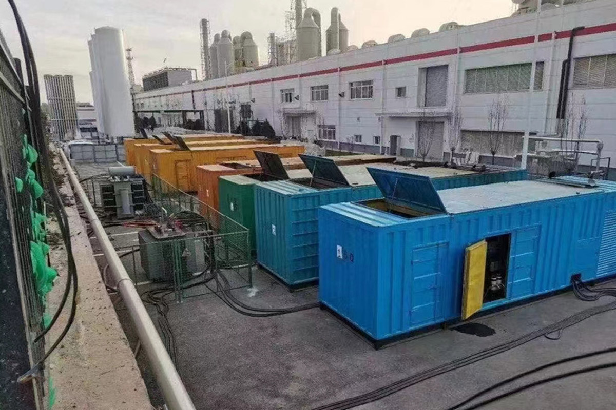 溪湖发电机租赁施工现场